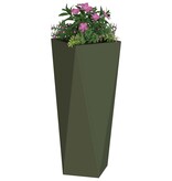 VidaXL Plantenbak Olijf Groen 30 x 30 x 75 cm Staal
