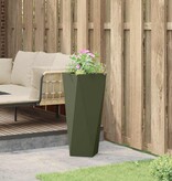 VidaXL Plantenbak Olijf Groen 30 x 30 x 75 cm Staal