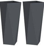 VidaXL Plantenbak 2 pcs Antraciet 30 x 30 x 75 cm Staal