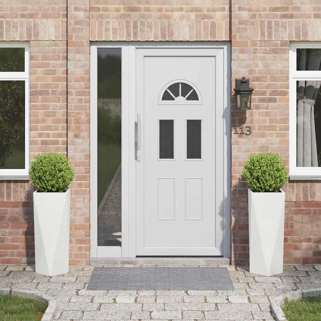 VidaXL Plantenbak 2 pcs Wit 30 x 30 x 75 cm Staal