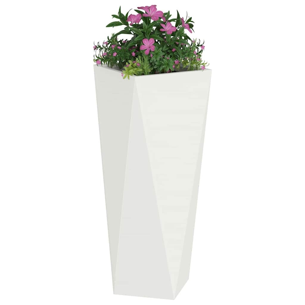 VidaXL Plantenbak 2 pcs Wit 30 x 30 x 75 cm Staal