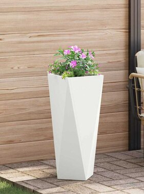 VidaXL Plantenbak Wit 30 x 30 x 75 cm Staal
