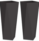 VidaXL Plantenbak 2 pcs Zwart 30 x 30 x 75 cm Staal