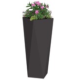 VidaXL Plantenbak Zwart 30 x 30 x 75 cm Staal