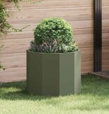 VidaXL Plantenbak Olijf Groen 60 x 60 x 50 cm Staal