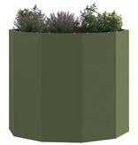 VidaXL Plantenbak Olijf Groen 60 x 60 x 50 cm Staal