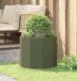 VidaXL Plantenbak Olijf Groen 60 x 60 x 50 cm Staal