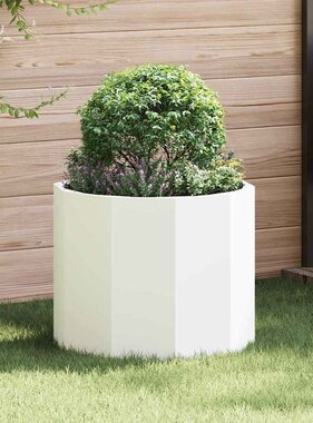 VidaXL Plantenbak Wit 60 x 60 x 50 cm Staal