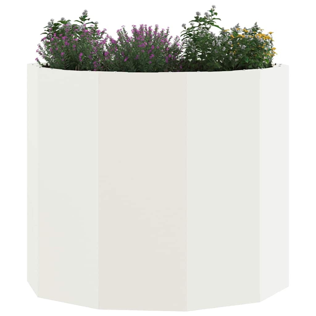 VidaXL Plantenbak Wit 60 x 60 x 50 cm Staal