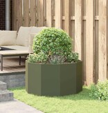 VidaXL Plantenbak Olijf Groen 90 x 90 x 50 cm Staal