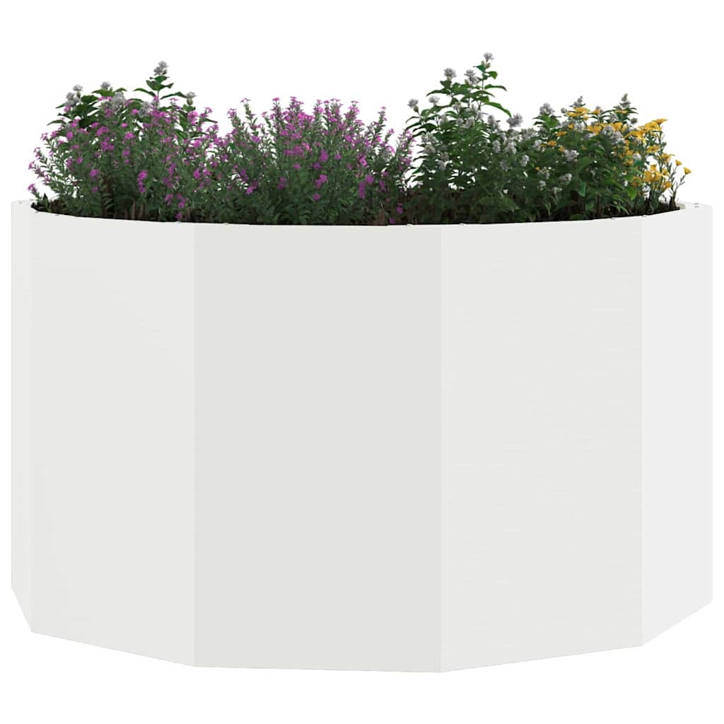 VidaXL Plantenbak Wit 90 x 90 x 50 cm Staal