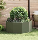 VidaXL Plantenbak Olijf Groen 120 x 120 x 50 cm Staal