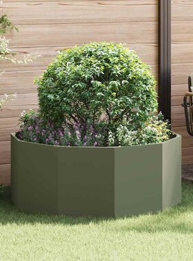 VidaXL Plantenbak Olijf Groen 120 x 120 x 50 cm Staal
