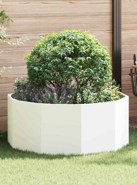 VidaXL Plantenbak Wit 120 x 120 x 50 cm Staal