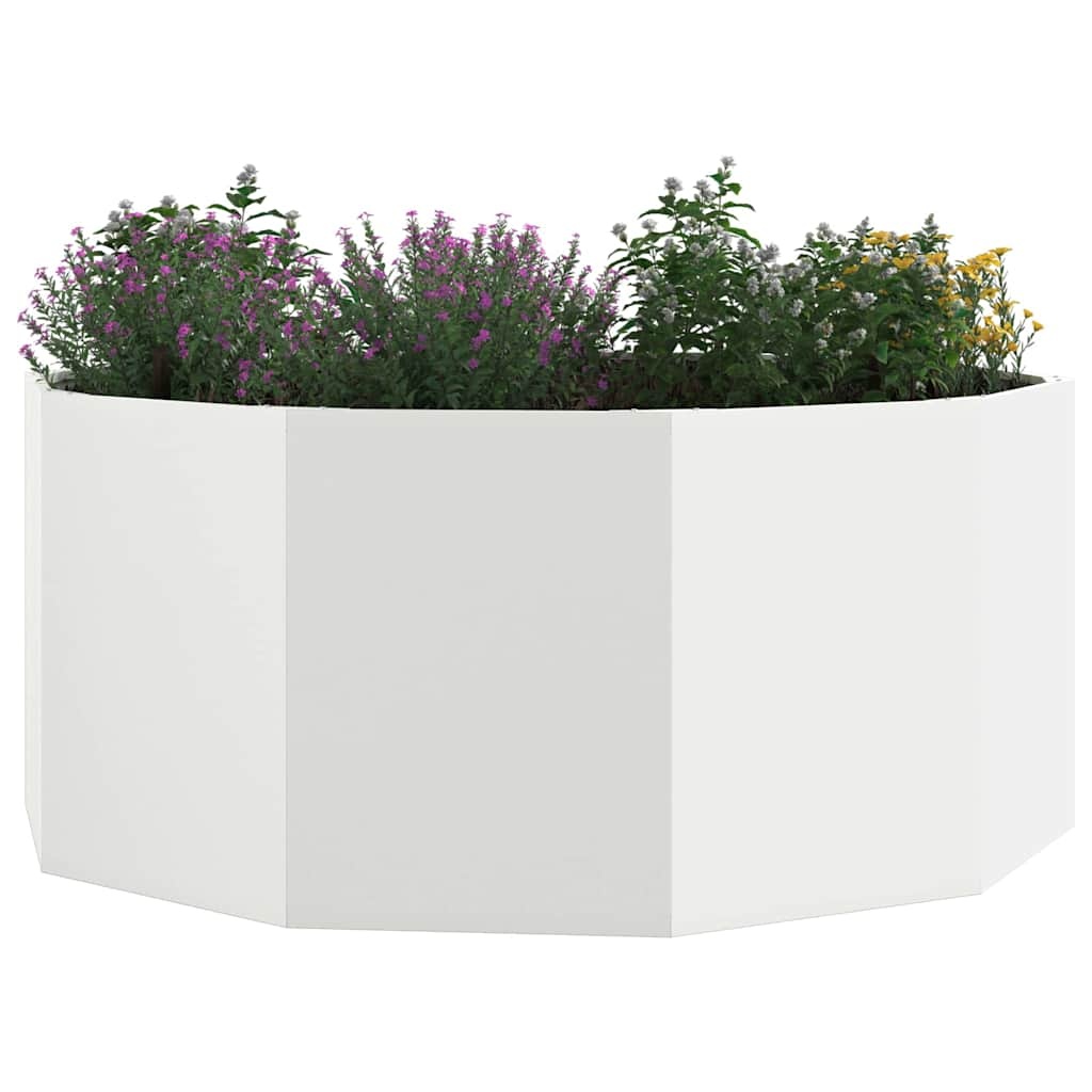 VidaXL Plantenbak Wit 120 x 120 x 50 cm Staal