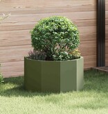 VidaXL Plantenbak Olijf Groen 60 x 60 x 35 cm Staal