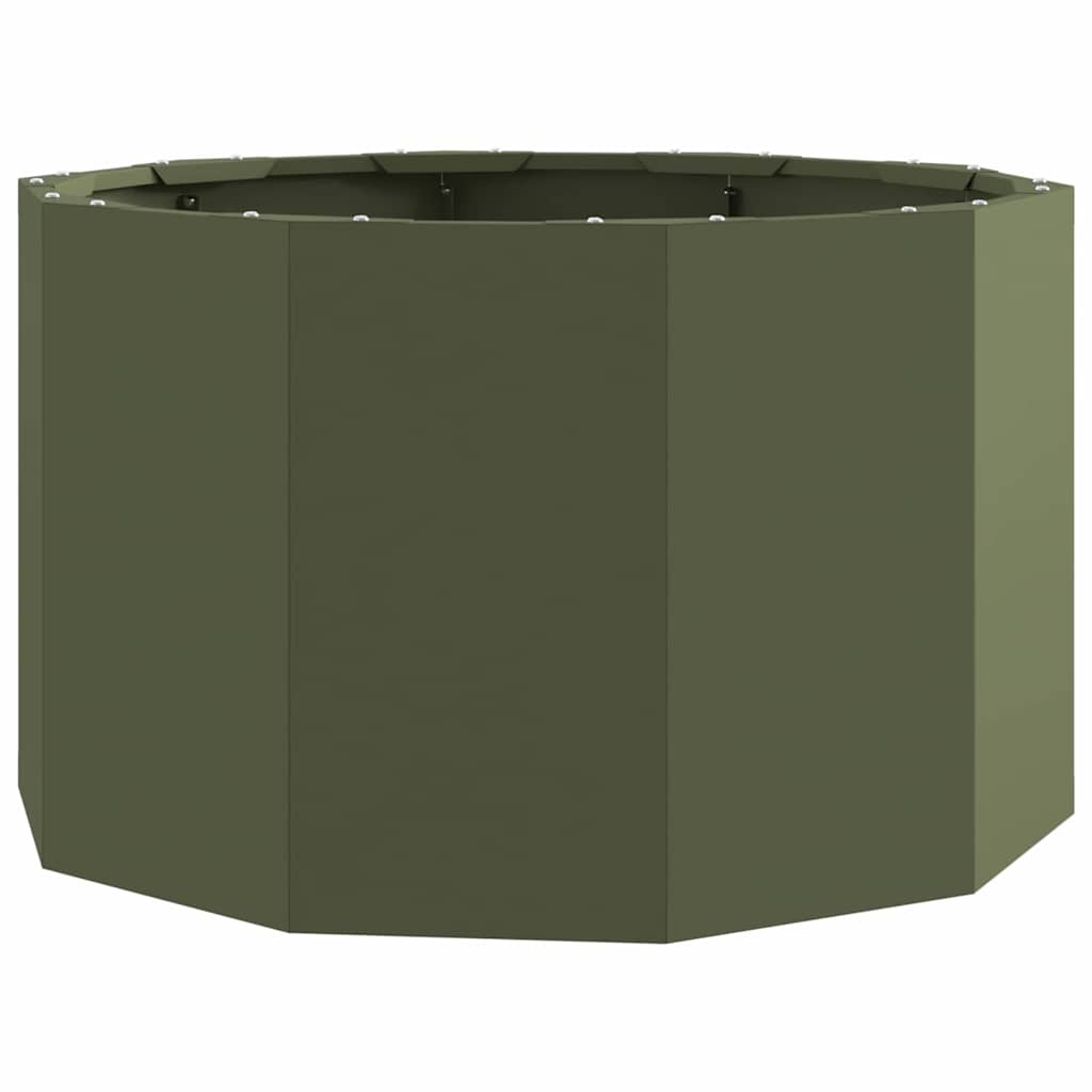 VidaXL Plantenbak Olijf Groen 60 x 60 x 35 cm Staal