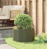 VidaXL Plantenbak Olijf Groen 60 x 60 x 35 cm Staal