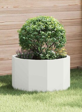 VidaXL Plantenbak Wit 60 x 60 x 35 cm Staal