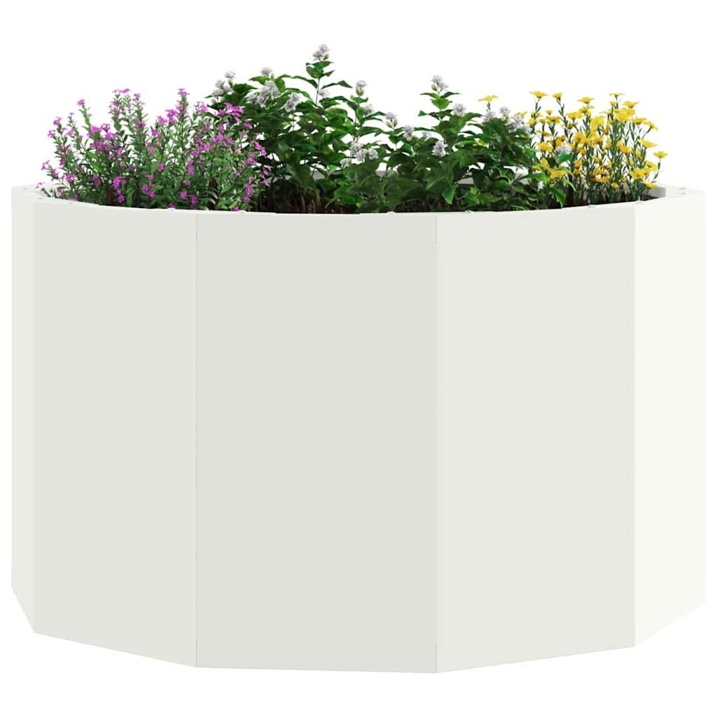 VidaXL Plantenbak Wit 60 x 60 x 35 cm Staal
