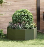VidaXL Plantenbak Olijf Groen 90 x 90 x 35 cm Staal