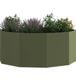 VidaXL Plantenbak Olijf Groen 90 x 90 x 35 cm Staal
