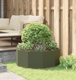 VidaXL Plantenbak Olijf Groen 90 x 90 x 35 cm Staal