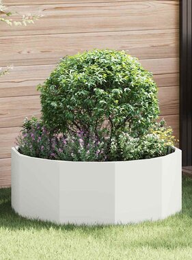 VidaXL Plantenbak Wit 90 x 90 x 35 cm Staal
