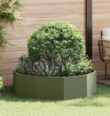 VidaXL Plantenbak Olijf Groen 120 x 120 x 35 cm Staal