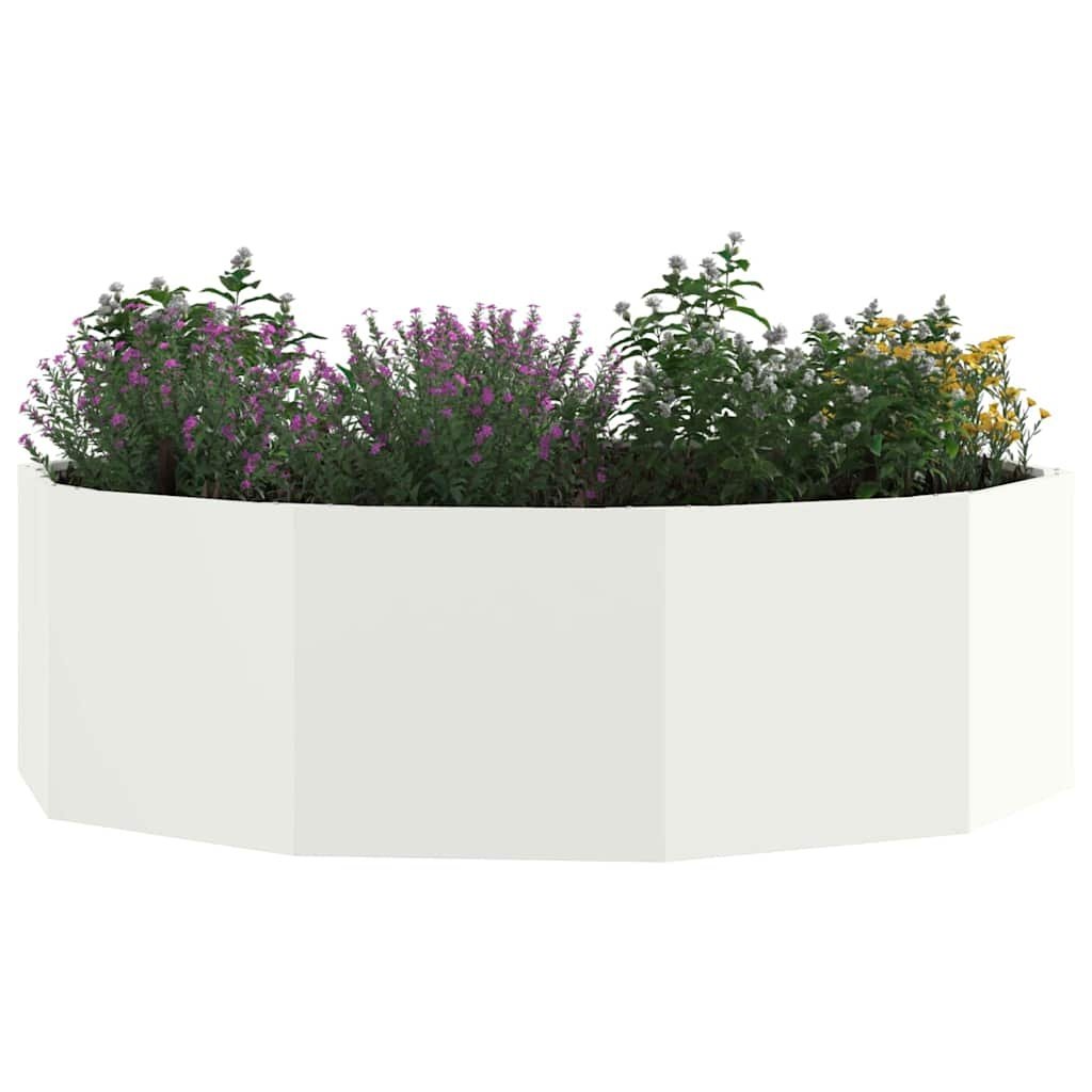 VidaXL Plantenbak Wit 120 x 120 x 35 cm Staal
