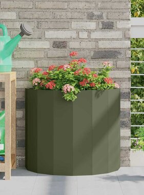 VidaXL Plantenbak Olijf Groen 60 x 30 x 50 cm Staal