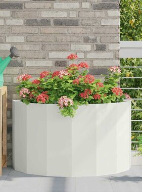 VidaXL Plantenbak Wit 90 x 45 x 50 cm Staal