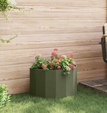 VidaXL Plantenbak Olijf Groen 60 x 30 x 35 cm Staal