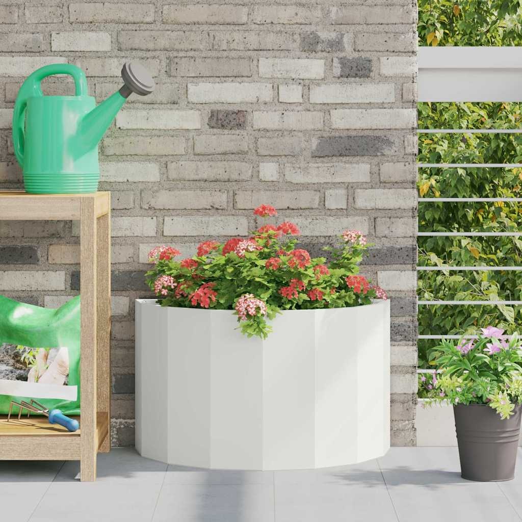 VidaXL Plantenbak Wit 60 x 30 x 35 cm Staal