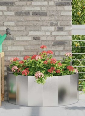 VidaXL Plantenbak Zilver 90 x 45 x 35 cm Roestvrij staal