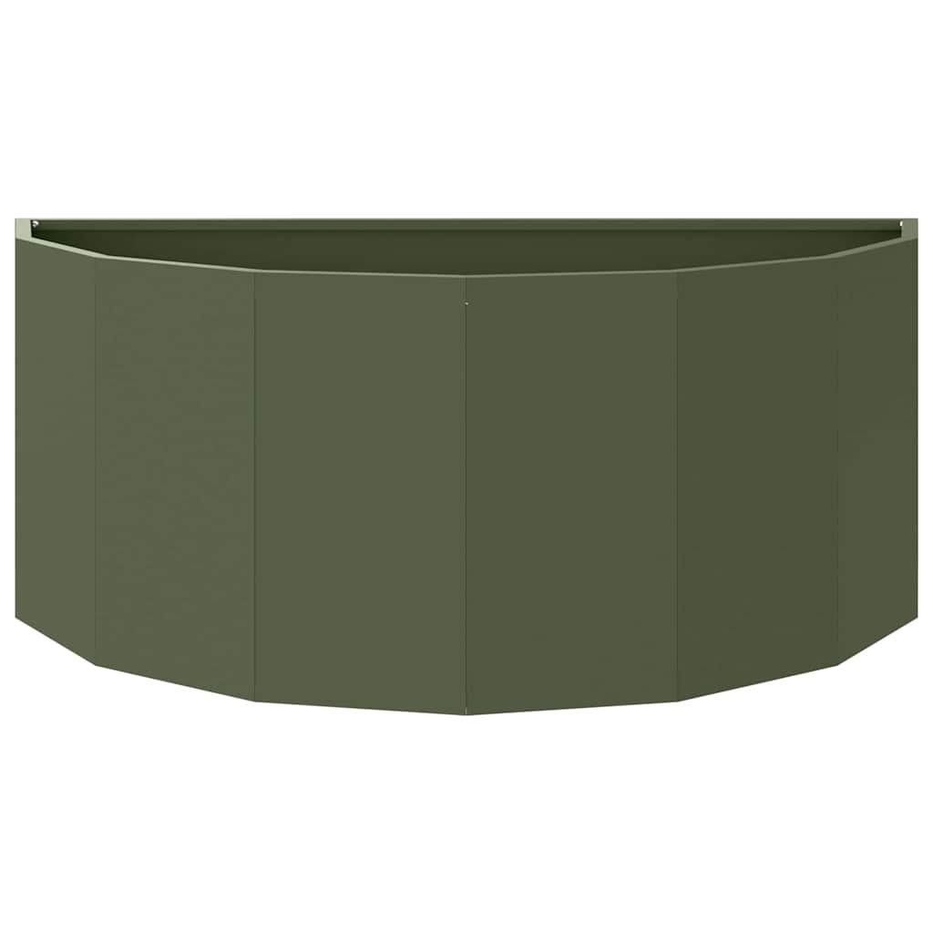 VidaXL Plantenbak Olijf Groen 90 x 45 x 35 cm Staal