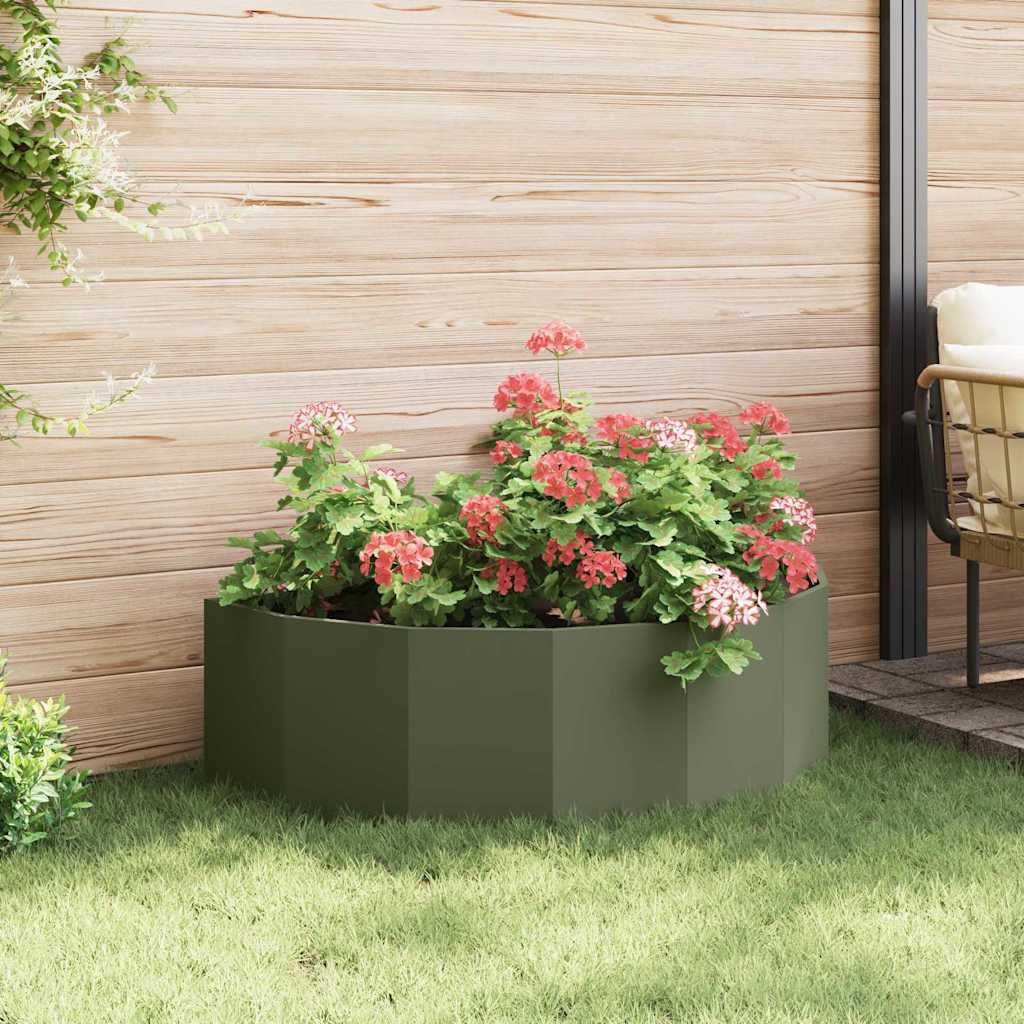 VidaXL Plantenbak Olijf Groen 120 x 60 x 35 cm Staal