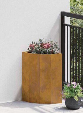 VidaXL Hoek Plantbak Roestig 30 x 30 x 50 cm Cortenstaal