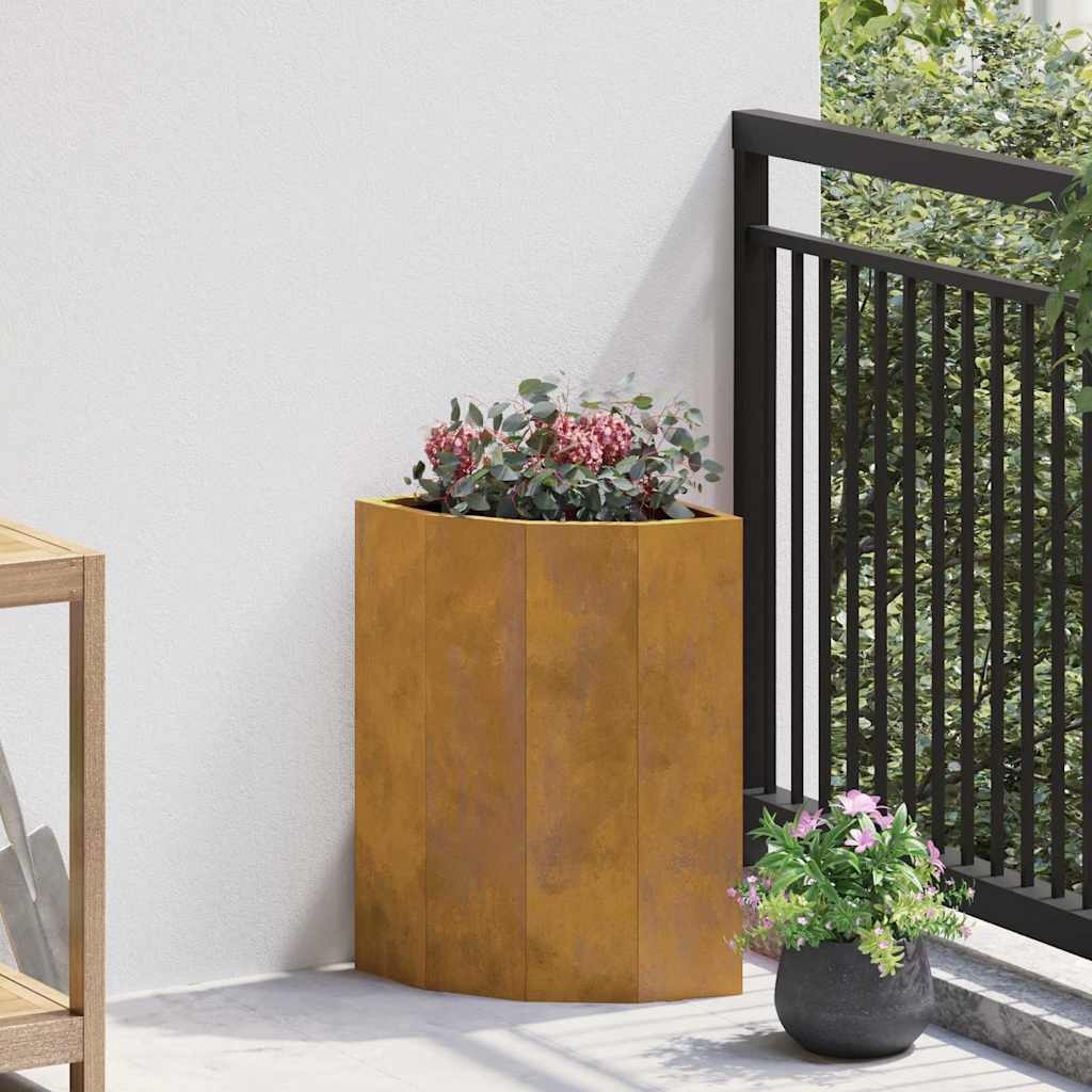 VidaXL Hoek Plantbak Roestig 30 x 30 x 50 cm Cortenstaal