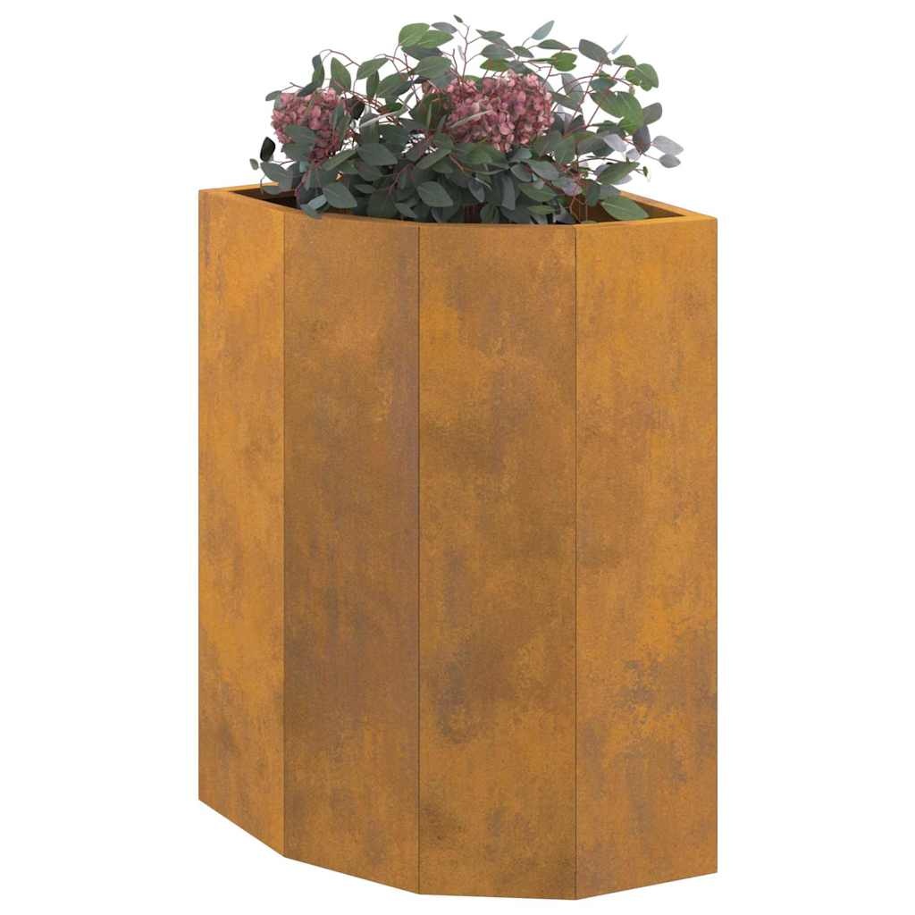 VidaXL Hoek Plantbak Roestig 30 x 30 x 50 cm Cortenstaal