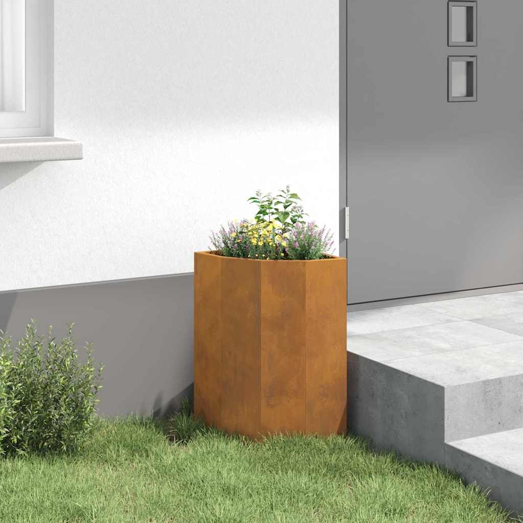 VidaXL Hoek Plantbak Roestig 30 x 30 x 50 cm Cortenstaal
