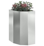 VidaXL Hoek Plantbak Zilver 30 x 30 x 50 cm Gegalvaniseerd staal