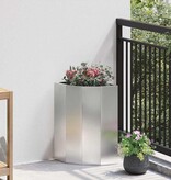 VidaXL Hoek Plantbak Zilver 30 x 30 x 50 cm Roestvrij staal