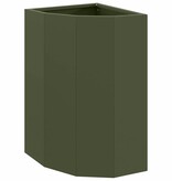 VidaXL Hoek Plantbak Olijfgroen 30 x 30 x 50 cm Staal