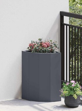 VidaXL Hoek Plantbak Antraciet 30 x 30 x 50 cm Staal