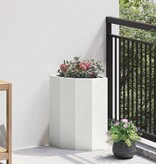VidaXL Hoek Plantbak Wit 30 x 30 x 50 cm Staal