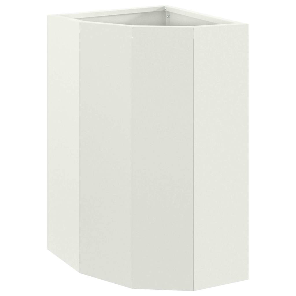 VidaXL Hoek Plantbak Wit 30 x 30 x 50 cm Staal