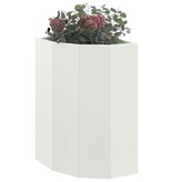 VidaXL Hoek Plantbak Wit 30 x 30 x 50 cm Staal