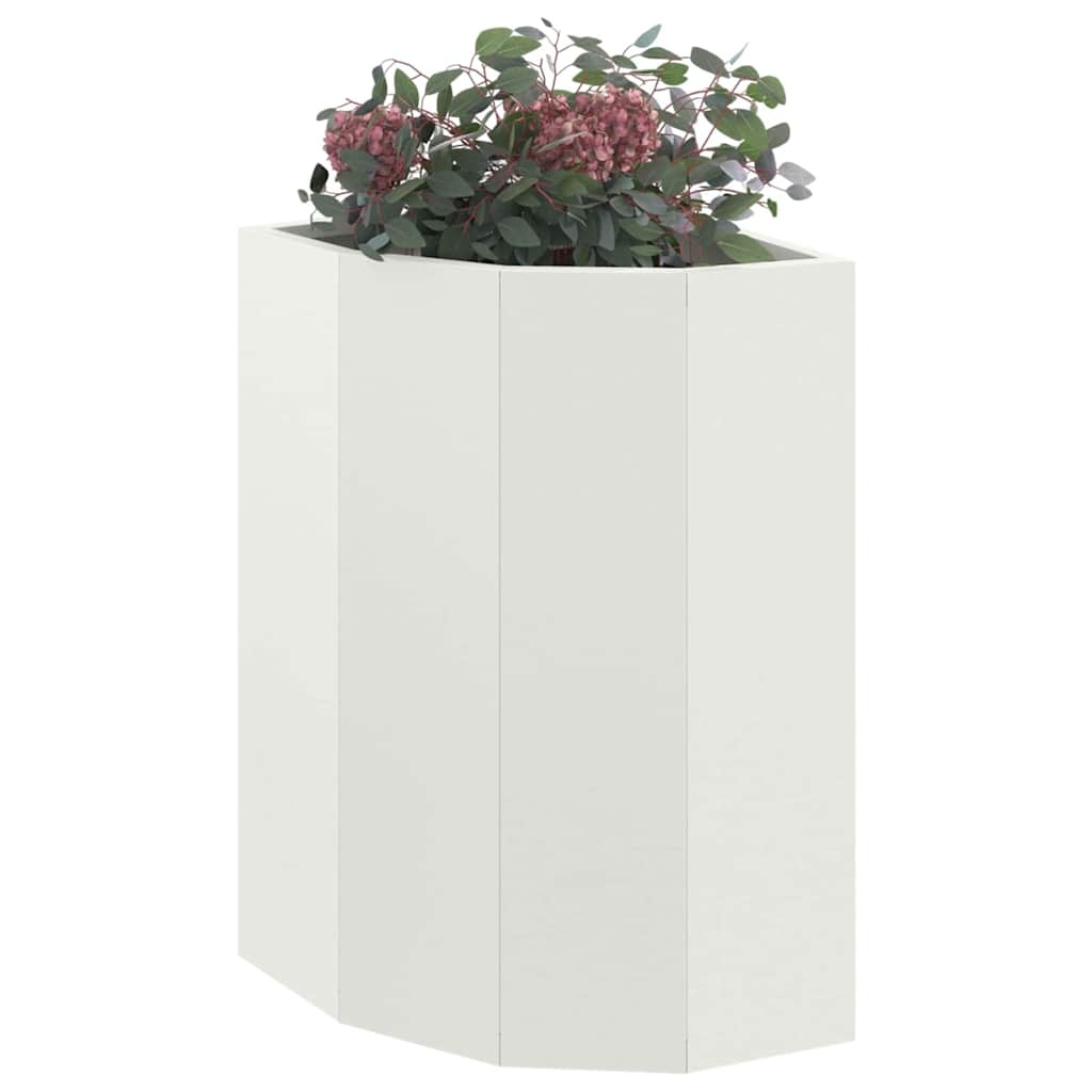 VidaXL Hoek Plantbak Wit 30 x 30 x 50 cm Staal