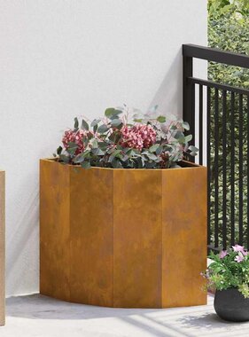 VidaXL Hoek Plantbak Roestig 45 x 45 x 50 cm Cortenstaal